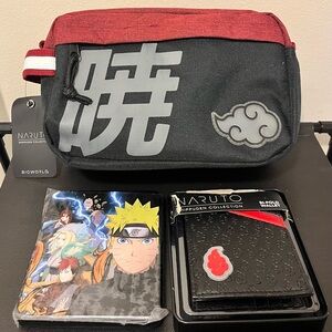 Naruto Shippuden Akatsuki Waist Bag and Wallet Set
